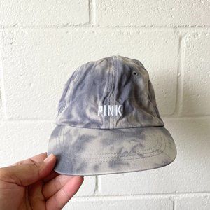 Victoria's Secret Pink Logo Blue Tie Dye Adjustable Hat Cap Strap Back